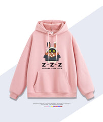 Bangboo Fleece Lined Hooded Sweatshirt - Pink