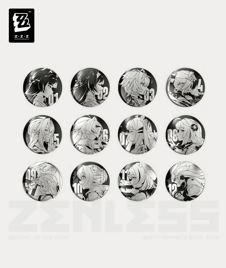 ZZZ Temporal Frequencies Series Mirror Metal Badge