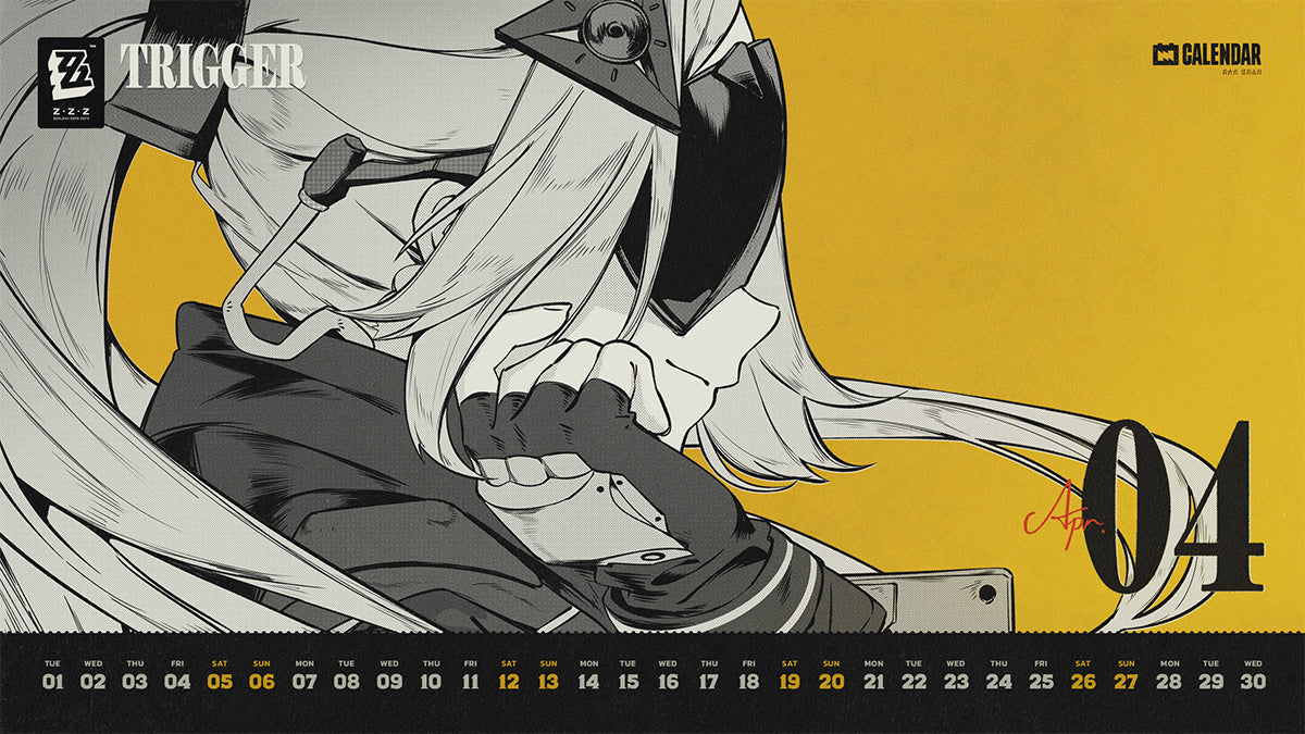 ZZZ Trigger Official Calendar Wallpaper Apr 2025 – 141Store