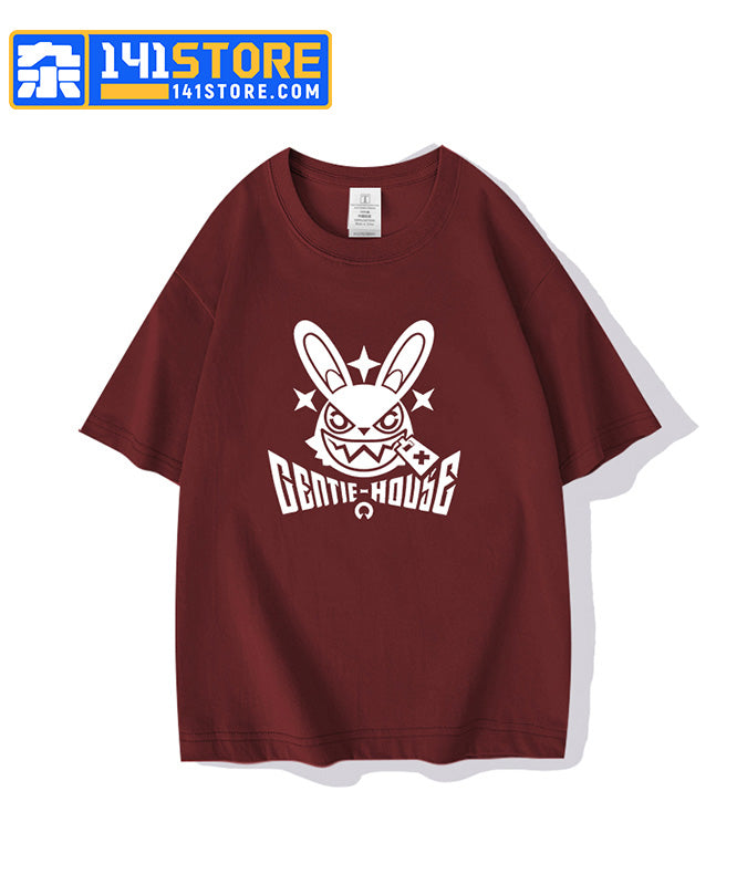 Cunning Hares AKA Gentle House Theme T-shirts —— Wine Red