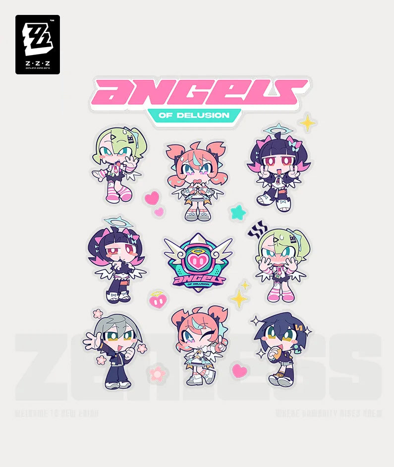 Zenless Zone Zero Angels of Delusion Pink Sugar Rush Series Chibi Stickers