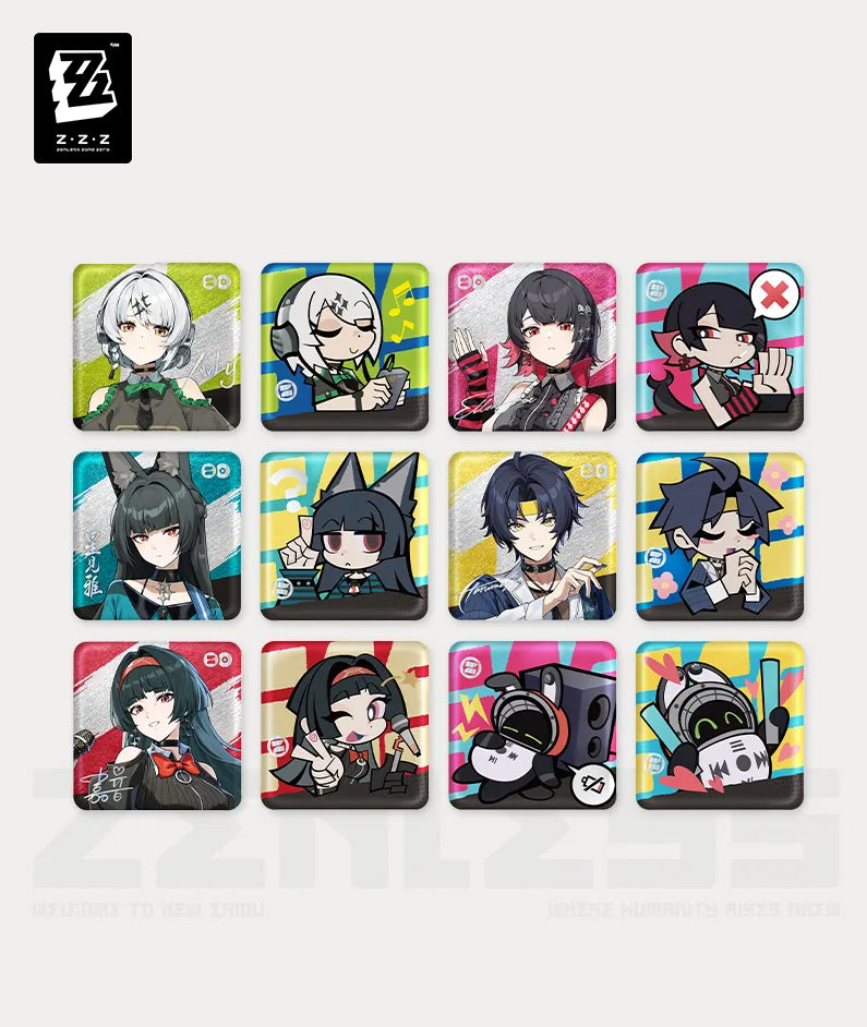 Zenless Zone Zero FES 2025 Wonderland Sparkling Series Character Tinplate Badge Blind Box